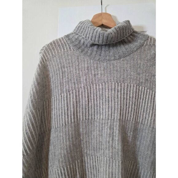 Barbour Grey Wool Poncho S - Picture 2 of 11